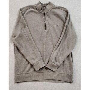 Greg Norman Men's Quarter Zip Pullover Sweater Gray Size‎ XL Shark Logo Golf